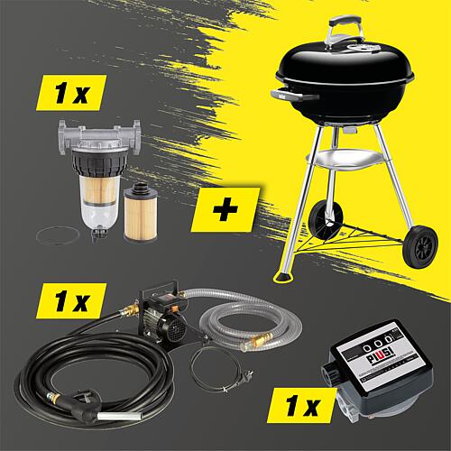 Promotional package heating oil feed pump set + free Weber Compact Grill Webshop nur TBS DE 1