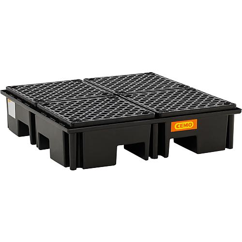 Cemo PE 220/4 pallet drip tray with PE grating 11262