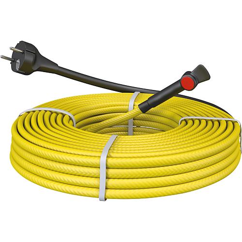 Frost-protection cable for metal pipes, ready to plug in with thermostat, 2 metres - 20W