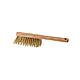 Brass hand brush, oiled wood, brass, 4-row