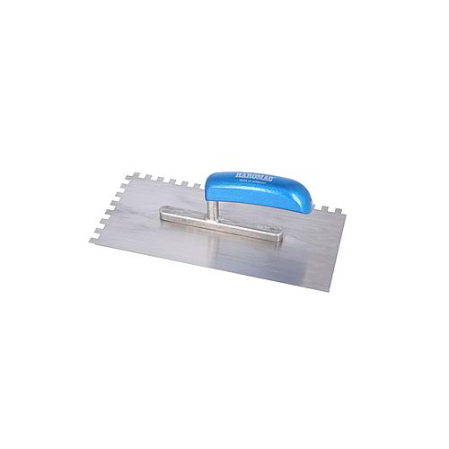 Smoothing trowel 8x8, serrated 280mm steel, tempered Blue grip