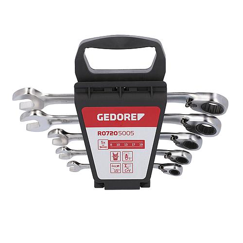 GEDORE red reversible ratchet spanner spanner set, reversible Contents: 8, 10, 13, 17, 19