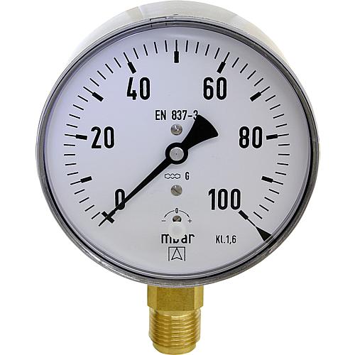 Capsule element pressure gauge KP 100.4 0-100 mbar, DN15 (1/2), Ø 100 mm