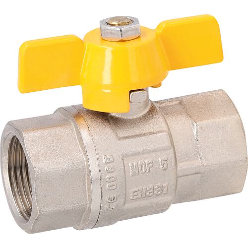 Gas ball valve DVGW tested with wing grip 3/4" female thread x female thread"