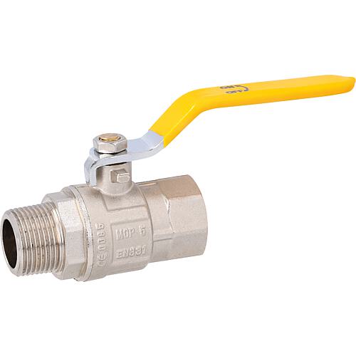 Robinet a bille pour gaz controle DVGW 3/4" fem x mâle ;