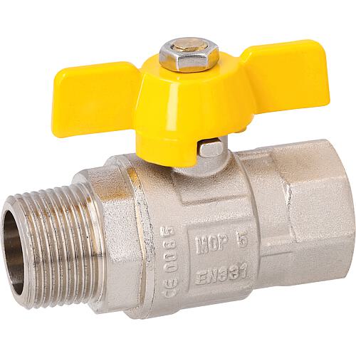 Gas ball valve DVGW tested with wing grip 3/4" female x male thread"