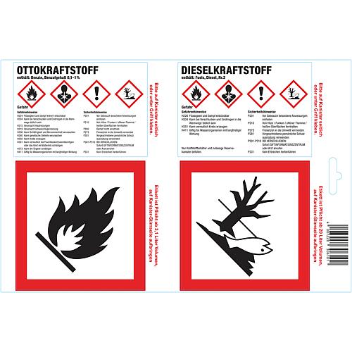 Adhesive labels for canisters Standard 1