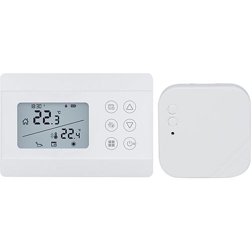 Wireless clock room thermostat Digital Silver type CR/RF S Standard 1