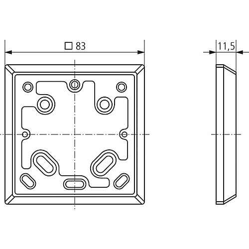 Adapter plate for room thermostats RAM 701 - RAM 708 Anwendung 2