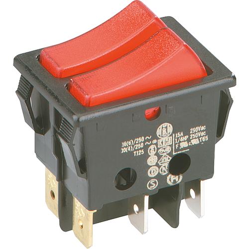 Rocker switch, 2 x off-switch 1-pin, blank Standard 1
