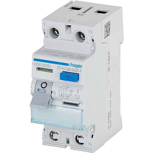 Hager earth leakage circuit-breaker 25A, 30 mA, 2p SSK CDS225D