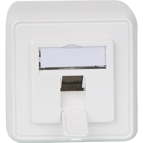 Module holder 80x80, 1-way surface-mounted, Alpine white 1 piece