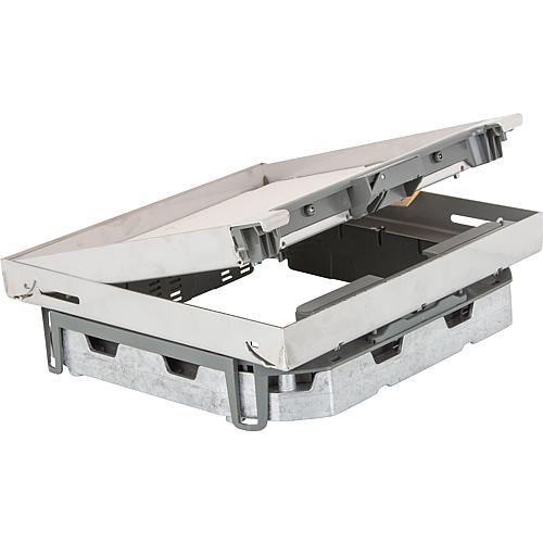 Stainless steel hinged lid, square Standard 1