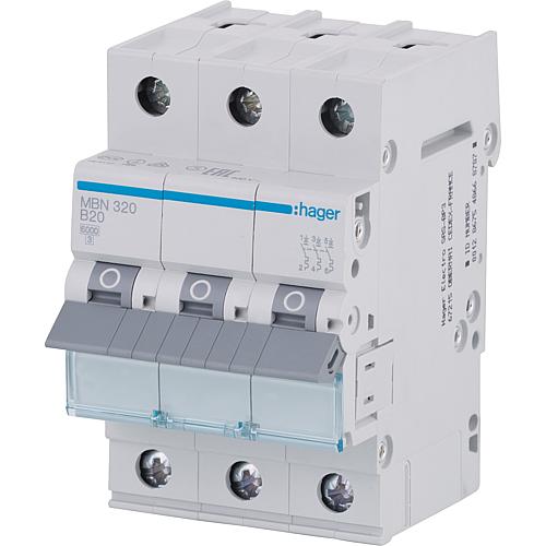 Circuit breaker Hager, B20A 3p, 6kA, MBN320