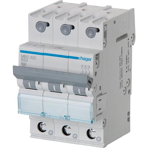 Circuit breaker Hager, B20A 3p, 6kA, MBS320