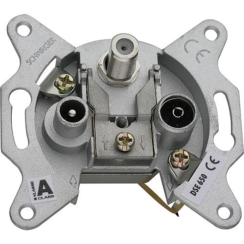 SAT antenna socket, 3-way, Schwaiger  Standard 1