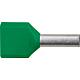 Twin ferrule insulated 16.0 x 30 green, Bag of 50 pieces