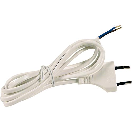 European connection cable with wire end ferrule 2 m long, white