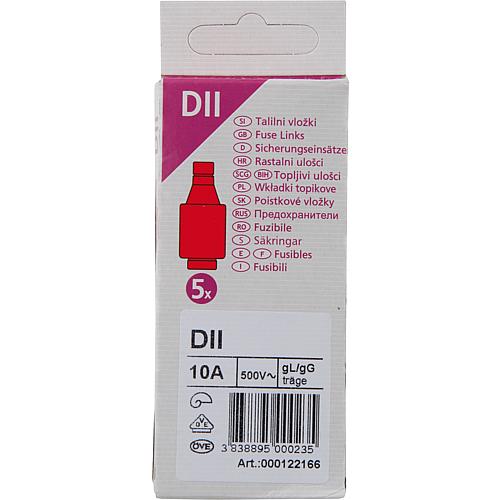 Diazed cartouche fusible DII 10 A 1, UE 5