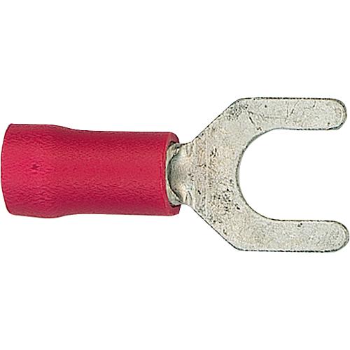 Cable lug in a pronged shape, red, insulated Standard 1