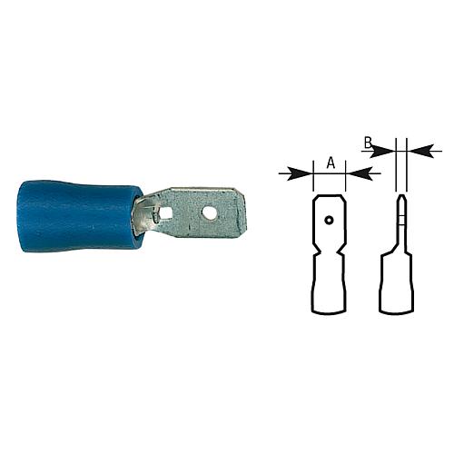 Blade connector blue, semi-insulated