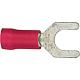 Cable lug in a pronged shape, red, insulated Standard 1