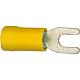 Cable lug in a pronged shape, yellow insulated Standard 1