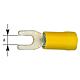 Cable lug in a pronged shape, yellow insulated Anwendung 1