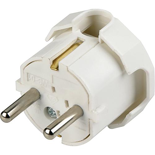 Earthed elbow plug white 10-16A, 250V