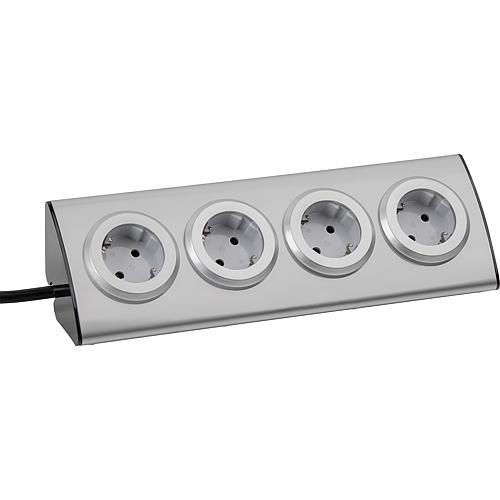 Socket strip for corner fitting, 4-socket, alum. Standard 1