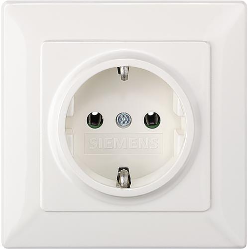 Prise Schuko encastrée Siemens 5UB1580, blanc titan