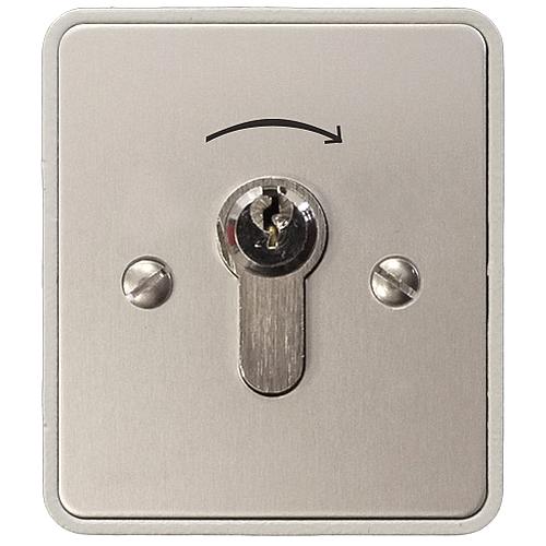 Key switch Kaiser Nienhaus Surface-mounted front panel, 1-sided anodised aluminium, removable