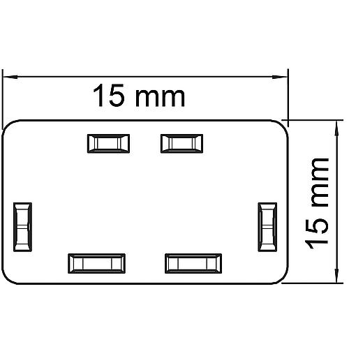 End piece light grey type WDK/HE 15015 - 1 piece