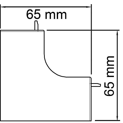 Internal corner hood pure white Model WDK/HI 40040 / individual