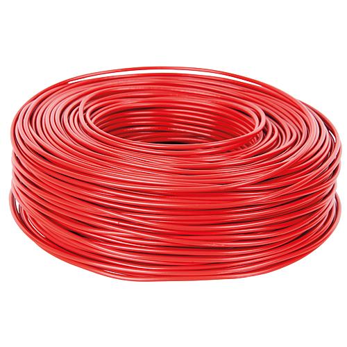 Cable a haute tension isolé H07V-U massif, 1 x 1,5 rouge - rouleau de 100 m