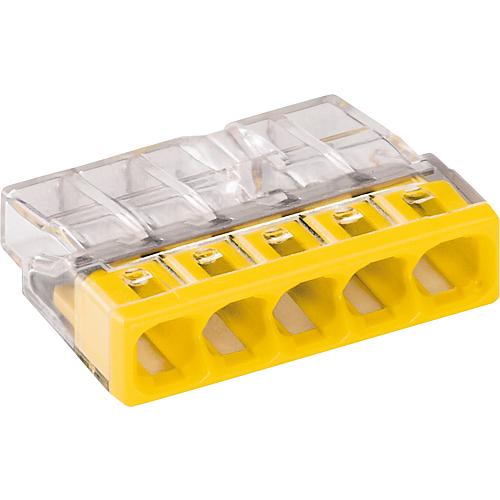 Borne pour boite de dérivation 5 conducteures, jaune 2273-205 / 100 pcs