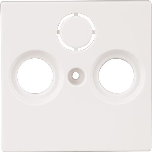 Plaque centrale prise antenne Merten, 3 compartiements, systeme M, blanc polaire, 1 piece