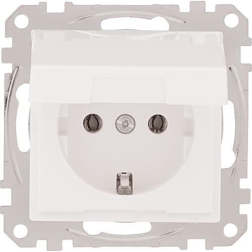 System M, socket outlet with hinged cover Merten, polar white glossy