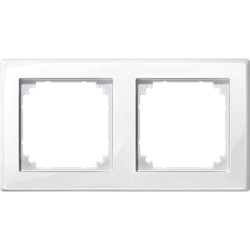 M-Smart frame Merten, 2-gang, polar white glossy, 1 piece