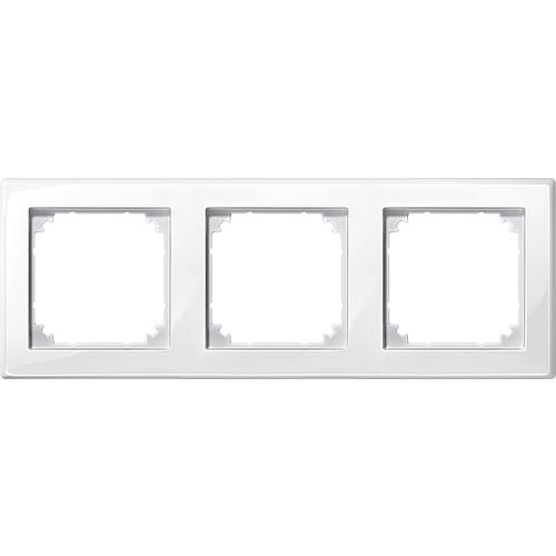 M-Smart frame Merten, 3-gang, polar white glossy, 1 piece