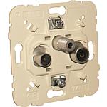 TV socket (pass-through socket) 3-part, flush-mounted