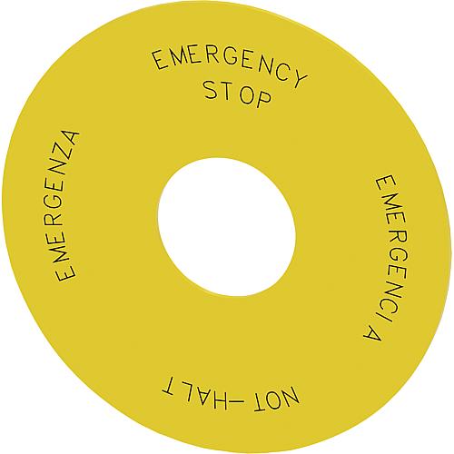 Background plate round,for emerg. stop mushroom pushbutton, yellow 3SU1900-0BC31-0NB0