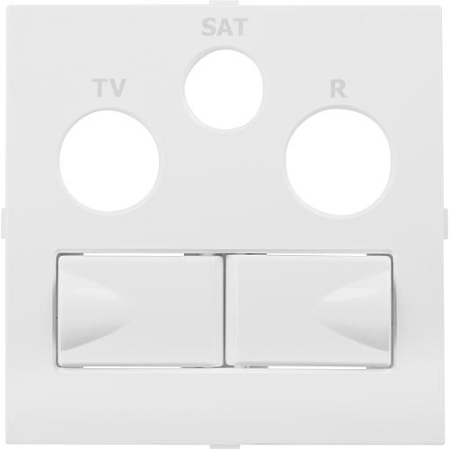 Central piece for multimedia socket 701309, polar white, flush-mounted insert