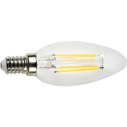 LED candle bulb filament clear, 4W, E14, 470lm, 2700K