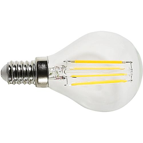 LED Tropfenlampe Filament klar, 4W, E14, 470lm, 2700K