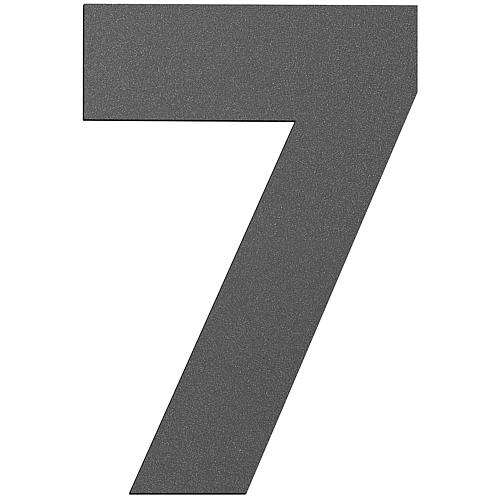 Grande plaque de numéro de maison « 7 » anthracite, acier inoxydable