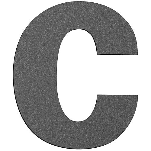 House number plate large "c" anthracite, stainless steel