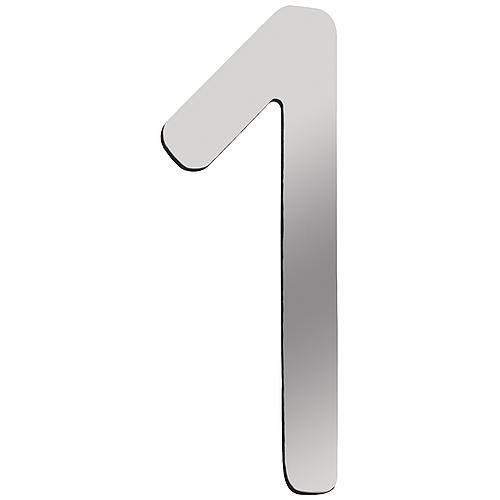 House number plate small, stainless steel Standard 2