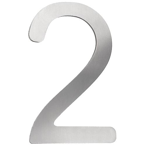House number plate small, stainless steel Standard 3