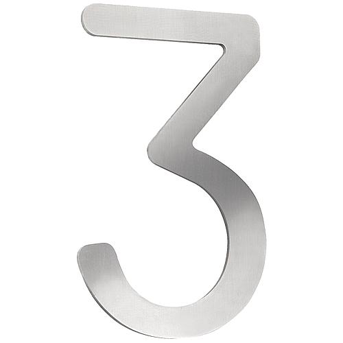 House number plate small, stainless steel Standard 4